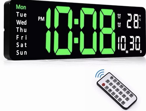 Led wall mounted clock - mounted, large