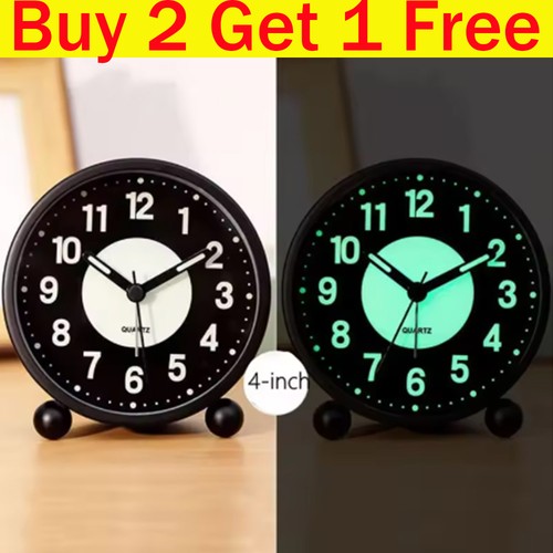 Black silent bedside alarm - silent,