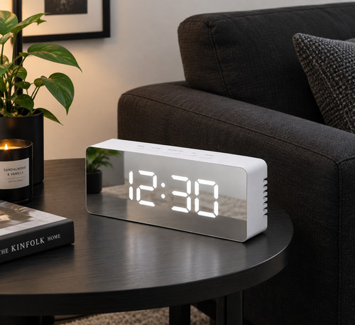 Digital led alarm clock with - led,