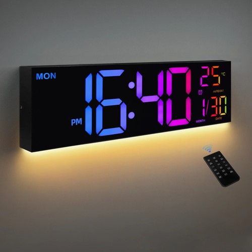 Large digital wall clock - 16",