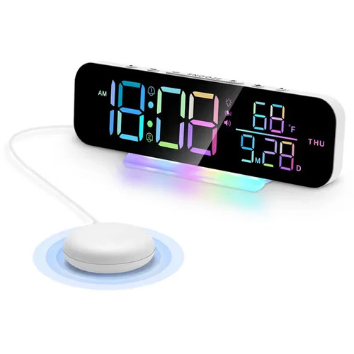 Led alarm clock with - clock, bed